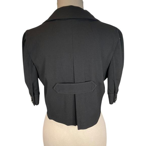 Theory Black Cropped Blazer Size Medium – Y2K Minimalist Stretch Jacket Pockets - Picture 2 of 10